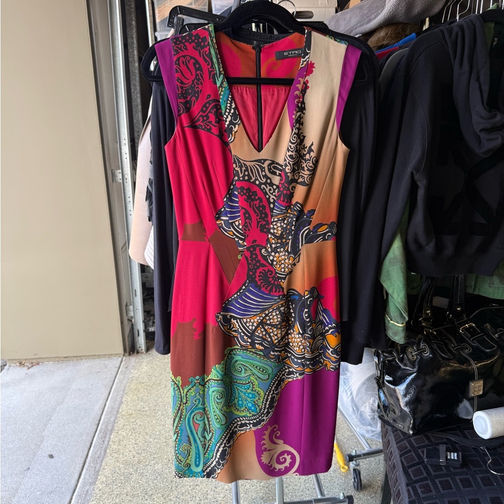 Etro Colorful Paisley Midi Dress